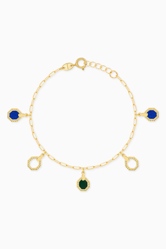 Amelia Marrakesh Mother of Pearl Anklet in 18kt Yellow Gold