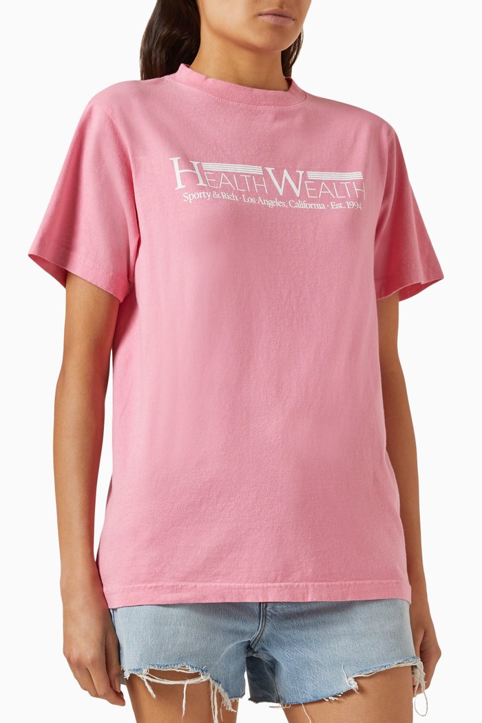 

Health Wealth 94 T-shirt in Cotton-jersey, Pink