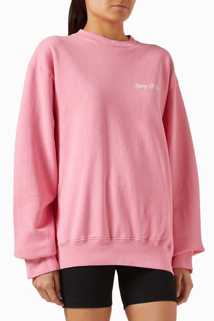 

HWCNY Crewneck Sweatshirt in Cotton, Pink