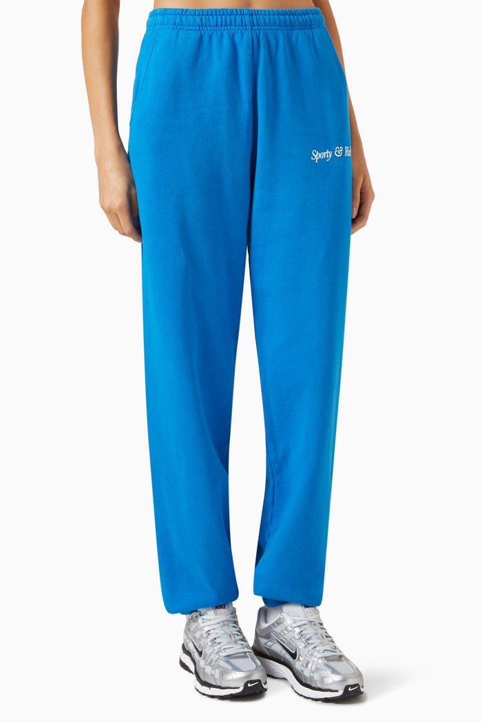

Italic Logo Sweatpants in Cotton-fleece, Blue