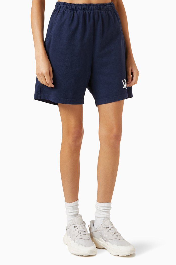 

Sports Gym Shorts in Cotton, Blue