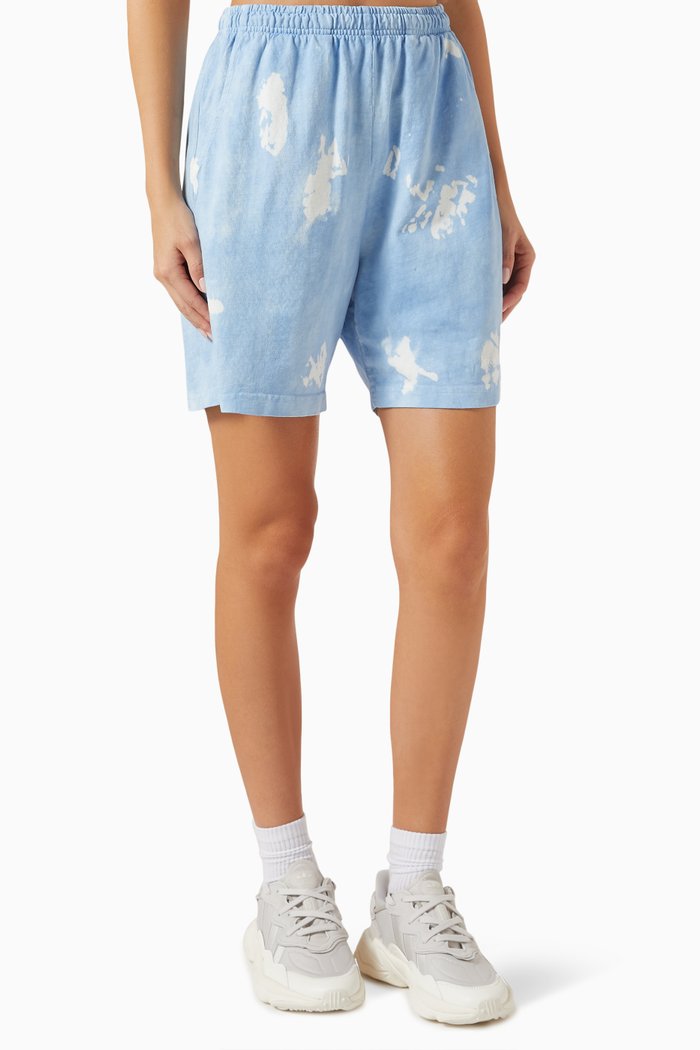 

Serif Embroidered-logo Shorts in Cotton, Blue