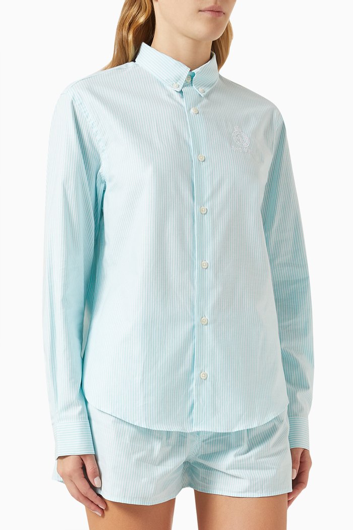 

Crown Logo Oxford Shirt in Cotton, Green
