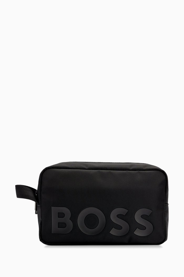 

Catch Logo Washbag in Recycled-polyester, Black
