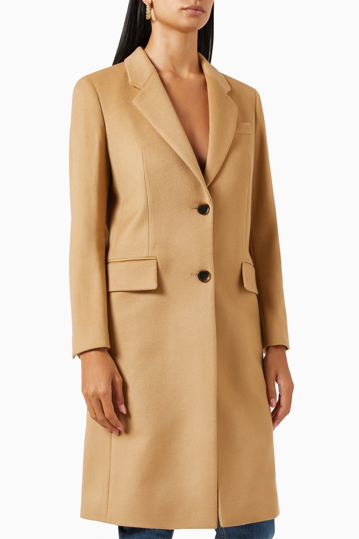 

Catara Longline Jacket in Wool, Neutral