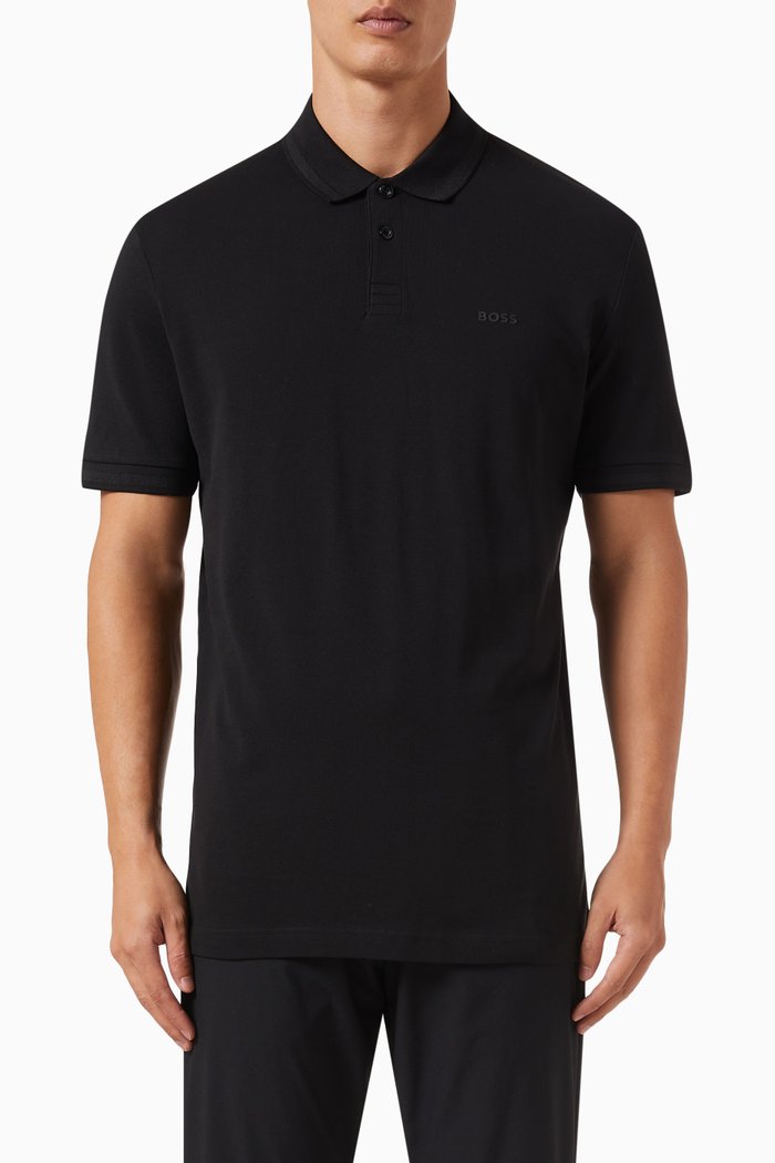 

Logo Polo in Cotton Piqué, Black