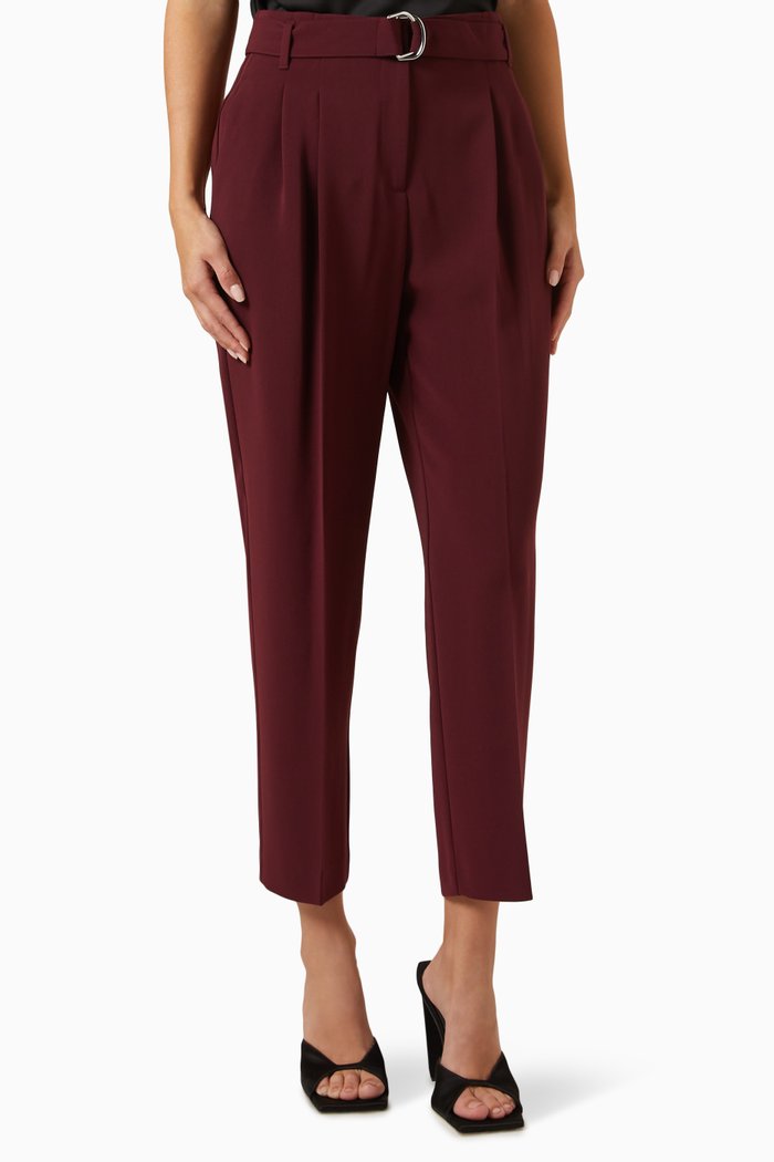 

Tapiah Tapered-leg Pants in Crepe, Red