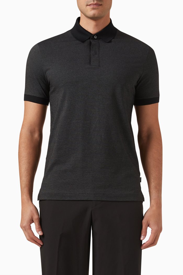 

Penrose 44 Polo Shirt in Cotton Blend, Black