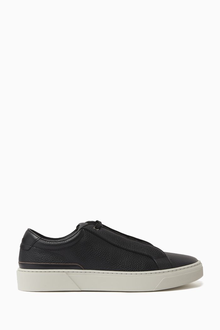 

Gary Tenn Sneakers in Grained Leather, Black