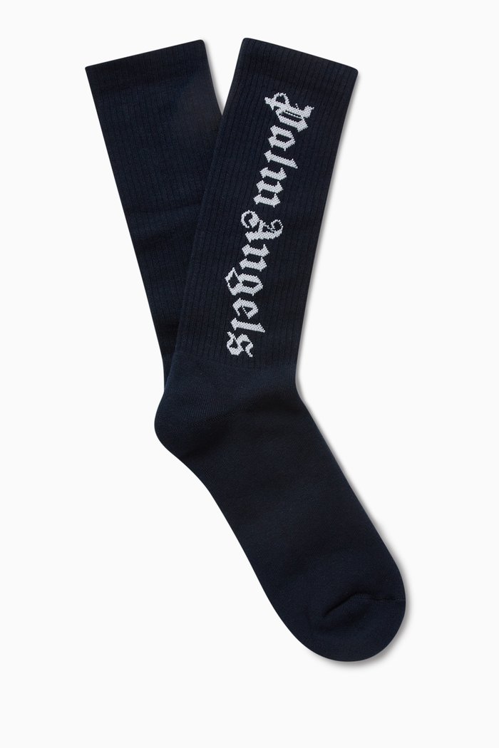 

Classic Logo Socks in Stretch Cotton-blend, Blue