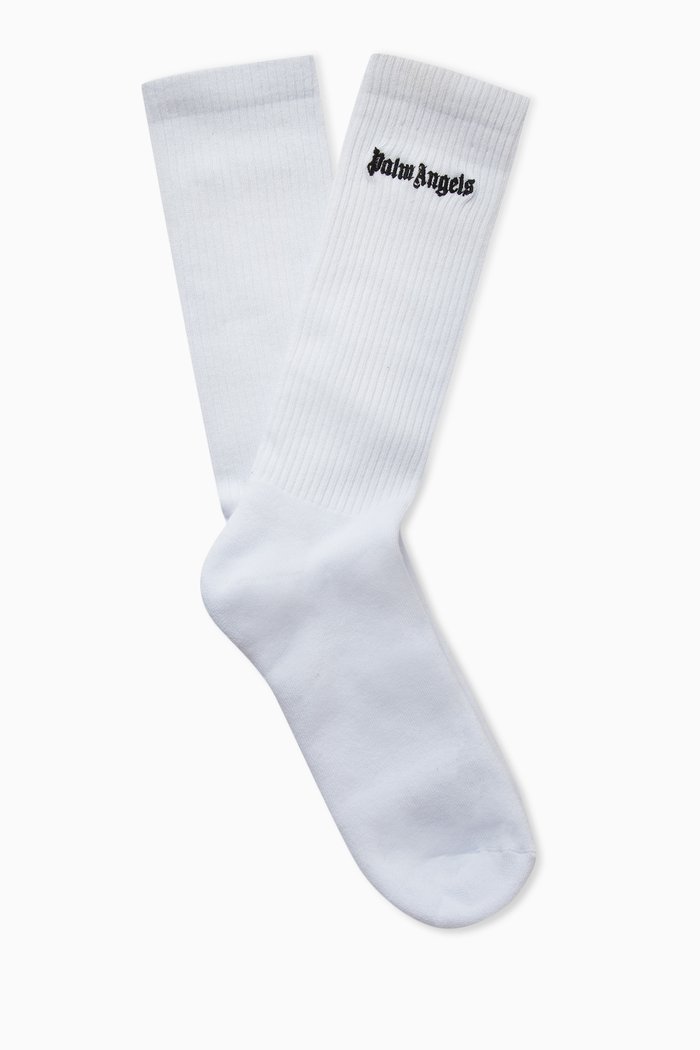 

Logo-embroidered Socks in Stretch Cotton-blend, White