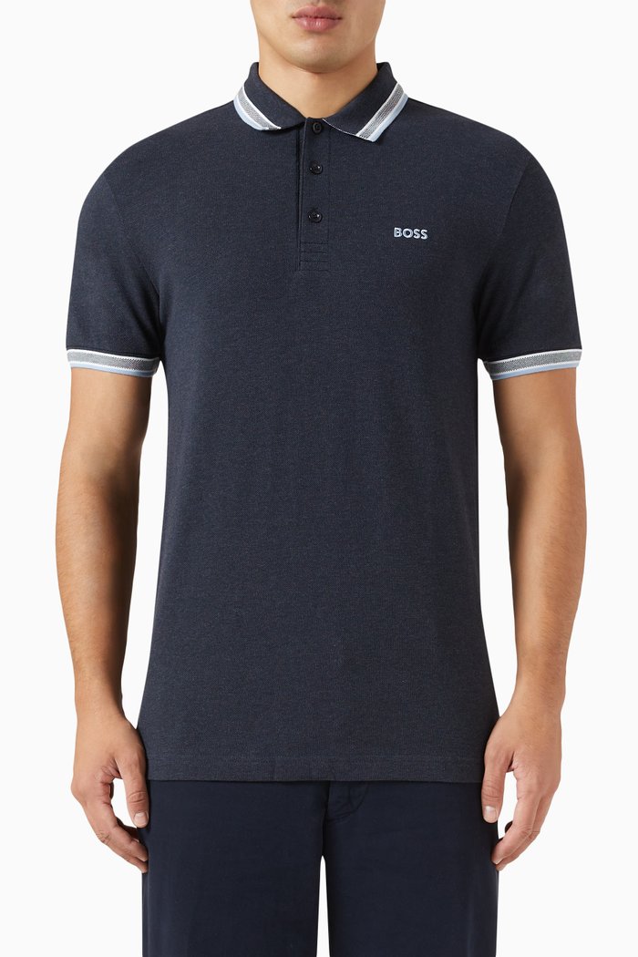 

Polo Shirt in Cotton Piqué, Blue
