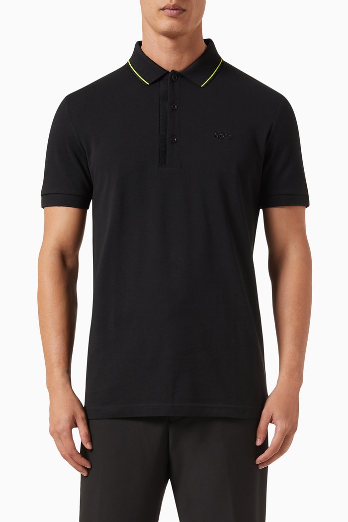 Paule 4 Polo T-shirt in Cotton, Black