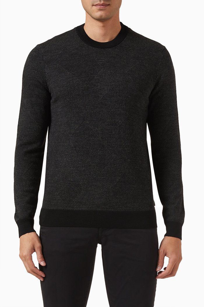 

Motivo Sweater in Virgin Wool, Black