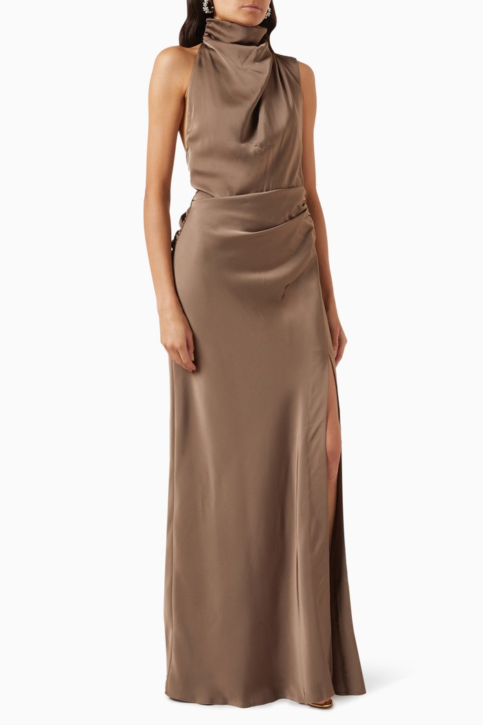 

Constantina Gown in Satin, Grey