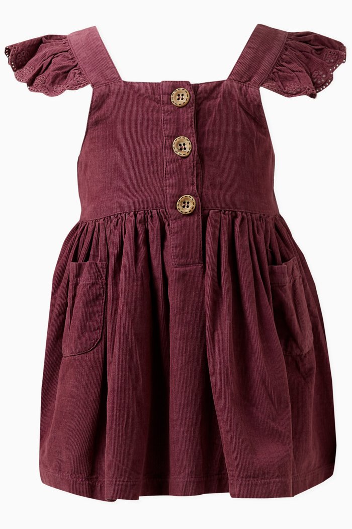 

Corduroy Dress in Organic Cotton, Red