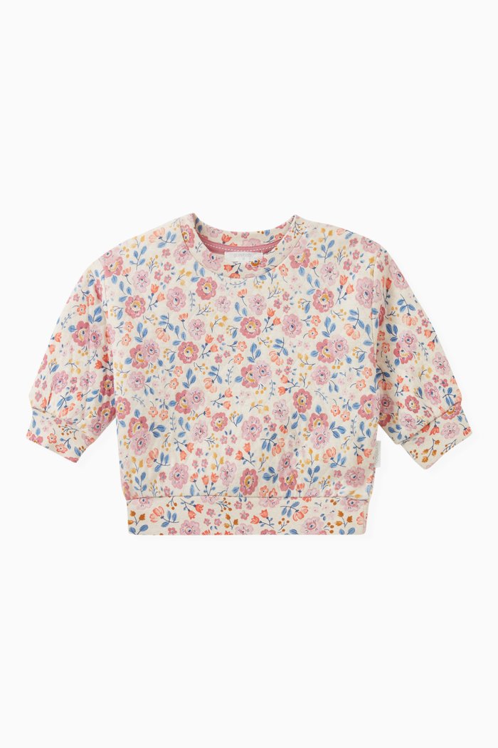 

Floral Quilted Top in Organic Cotton, Pink