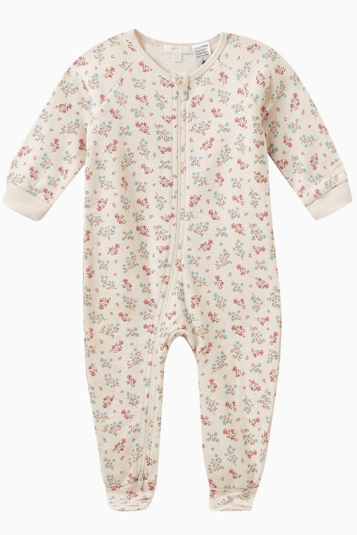 

Floral Romper in Organic Cotton, Neutral