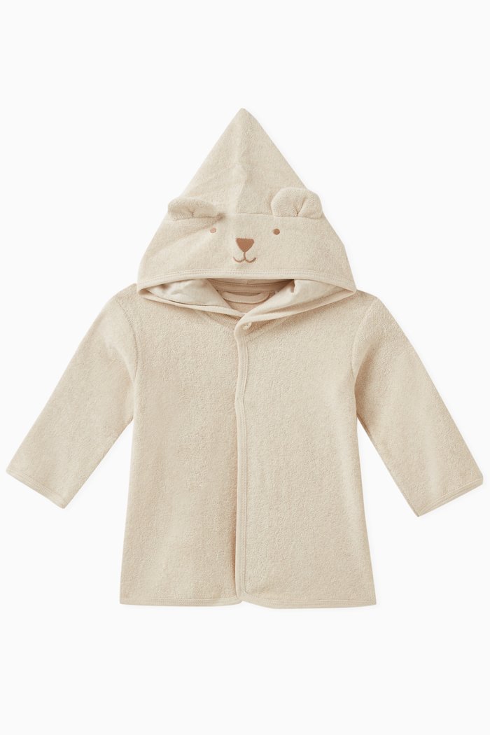 

Hooded Bathrobe in Organic Cotton, White