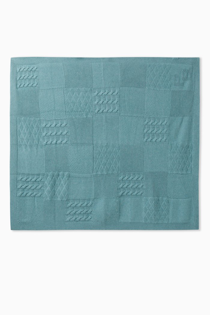 

Textured Patchwork Blanket, Green