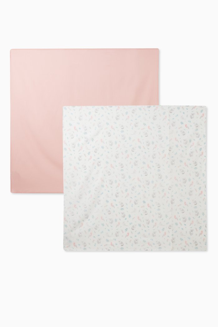 

Baby Wrap Hampers Gift Set in Organic Cotton Muslin, Pink