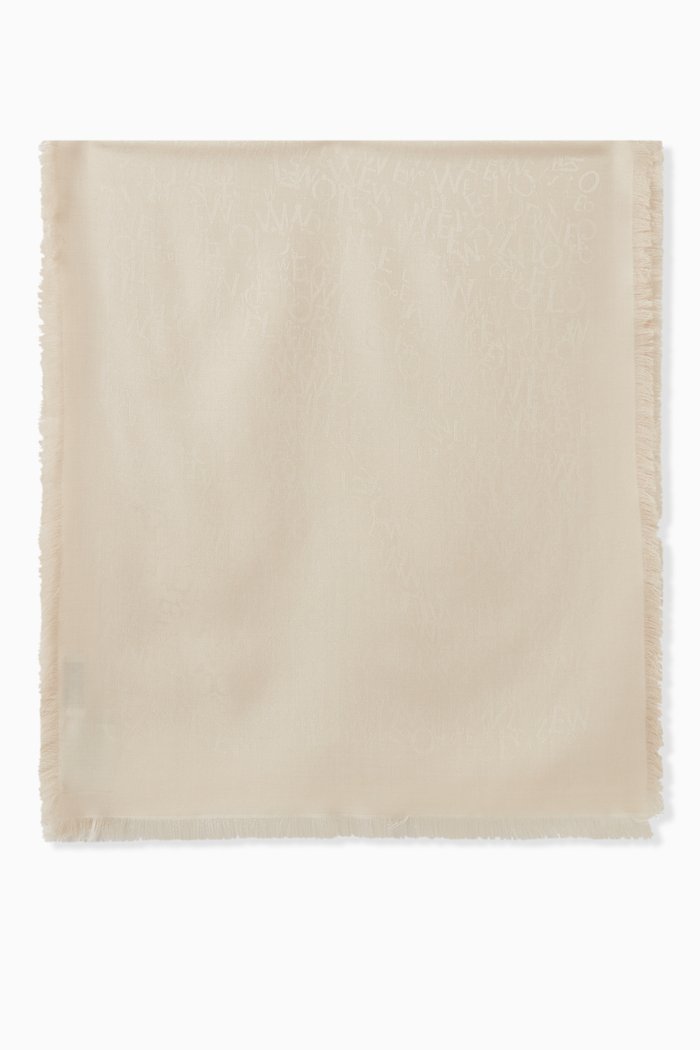 

Scarf in Silk & Wool, White