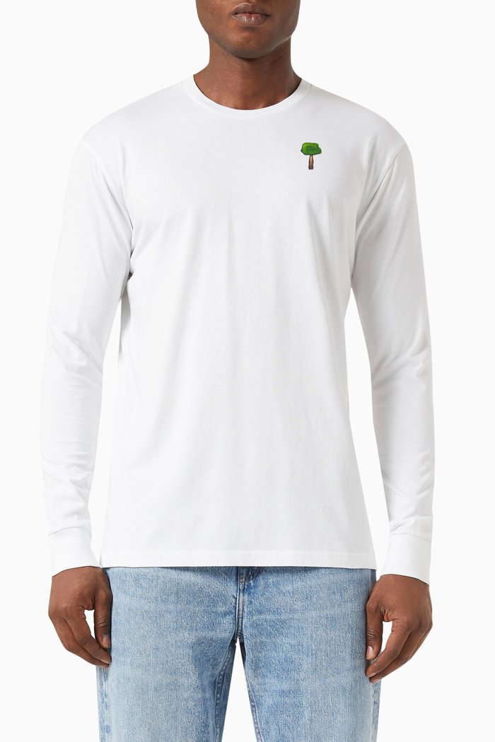 

Timber Long Sleeved T-shirt in Organic Cotton, White