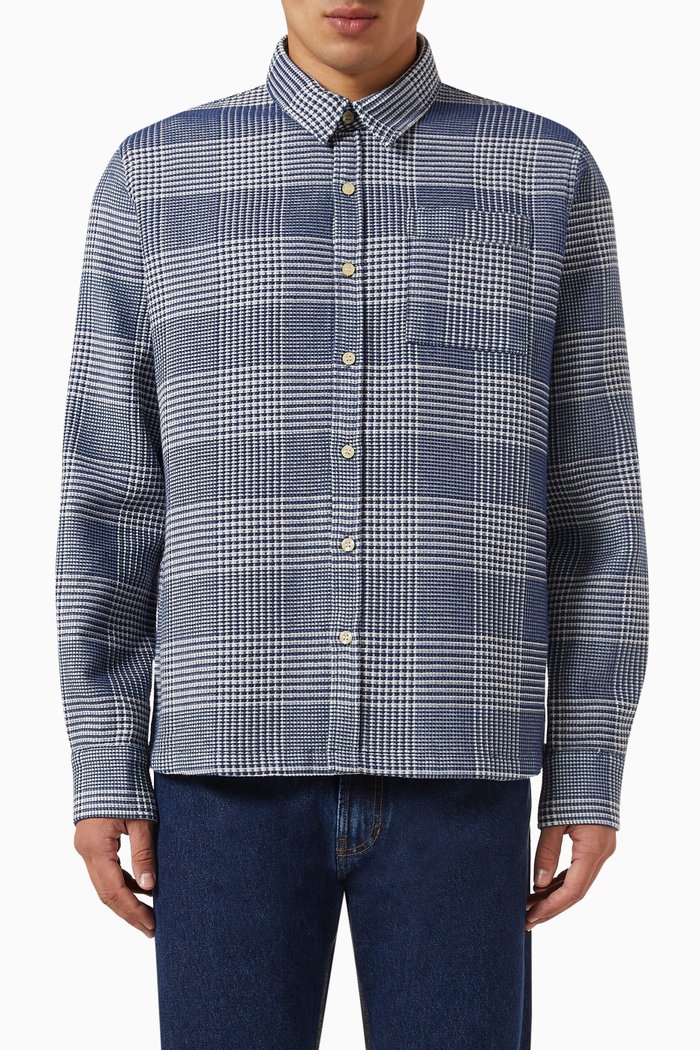 

Gentle Check Shirt in Organic-cotton, Blue