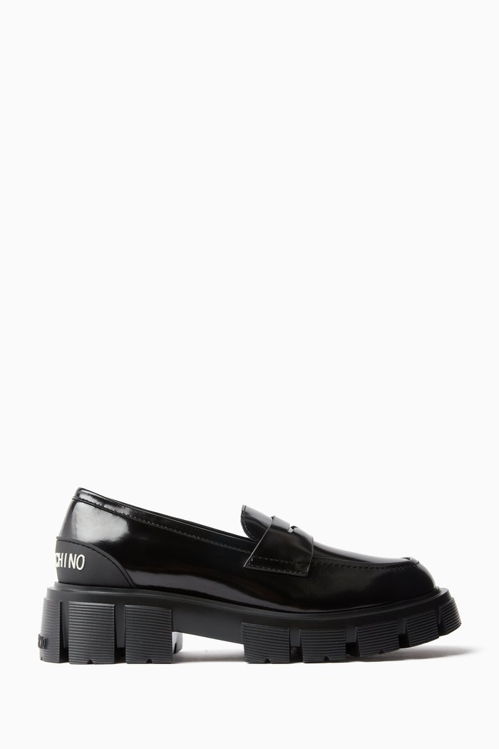 

Winter Tassel Loafers in Shiny Leather, Black