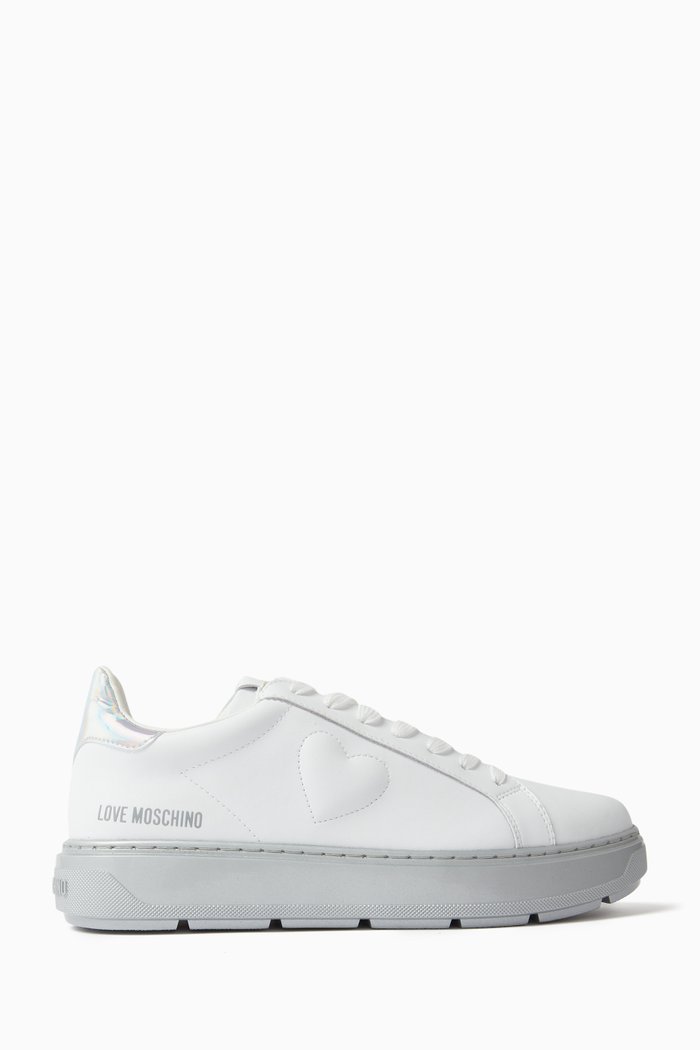 

Low-top Sneakers in Leather, Silver