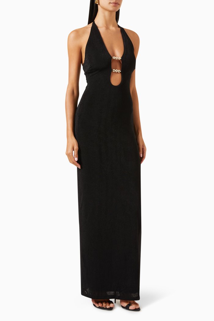 

Yesenia Halterneck Maxi Dress, Black