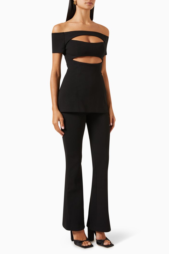 

Cheyenne Off-shoulder Jumpsuit, Black