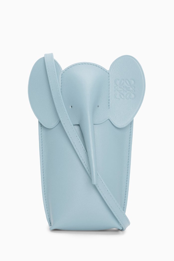 

Elephant Pocket Pouch in Classic Calfskin, Blue