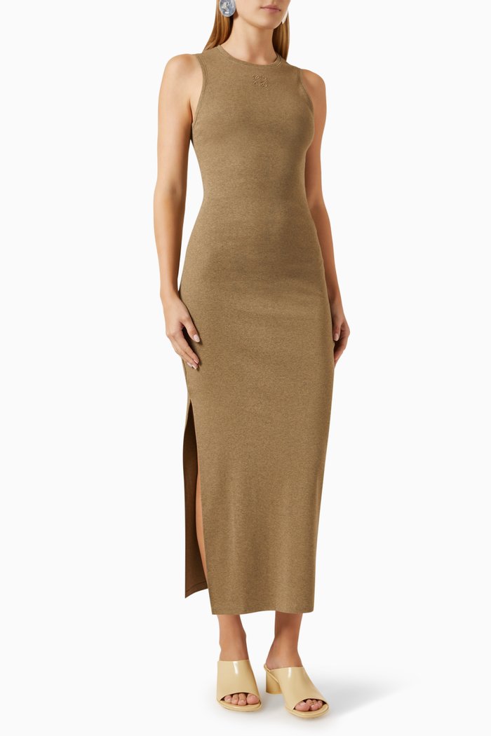 

Anagram Tank Midi Dress in Cotton-jersey, Brown