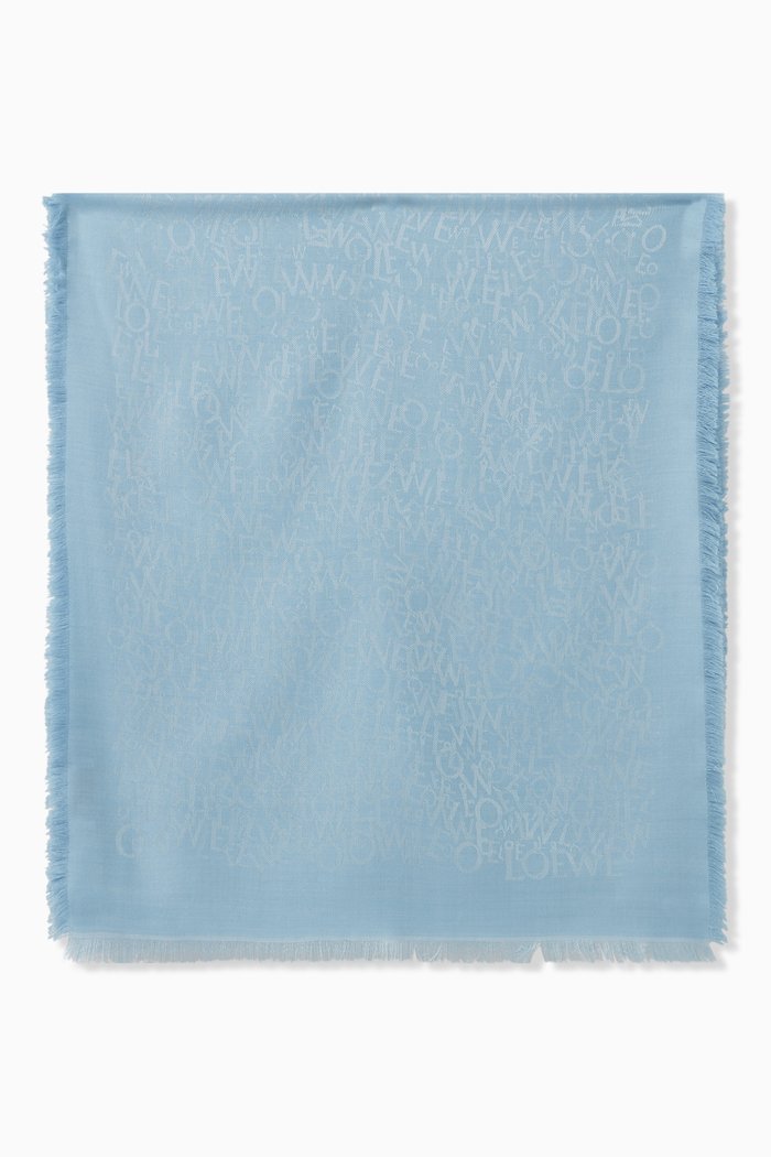 

Scarf in Silk & Wool, Blue