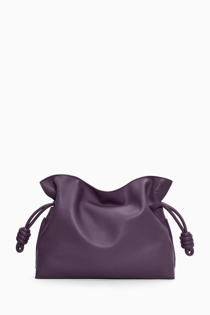 Medium Flamenco Clutch in Nappa Calfskin, Purple