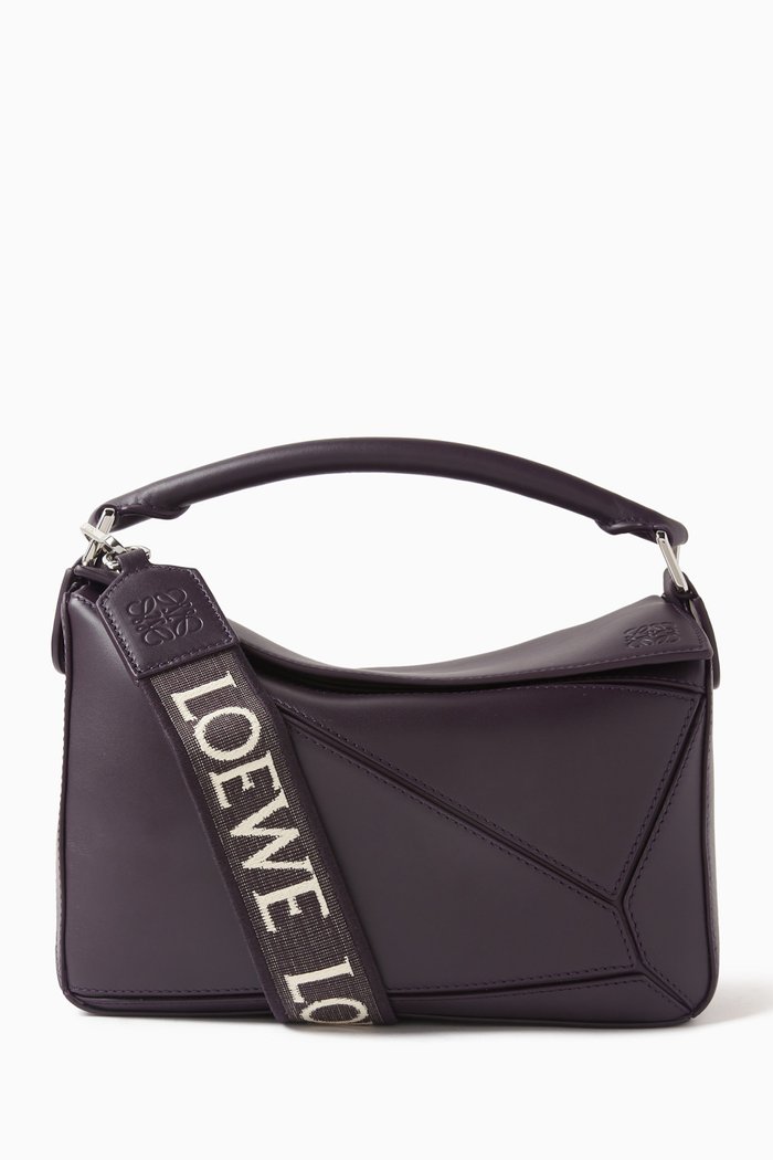 

Small Puzzle Bag in Satin-calfskin, Purple
