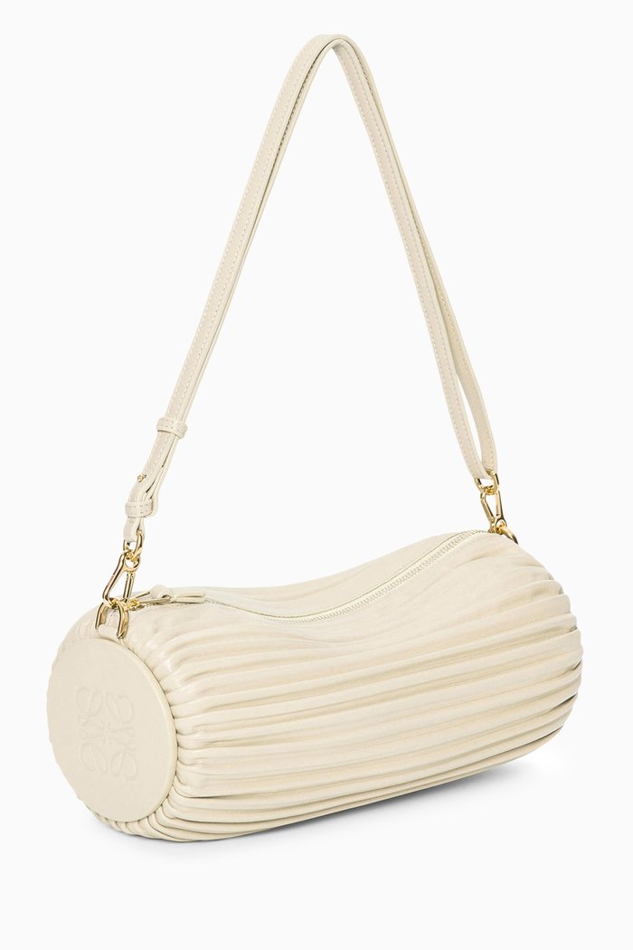 

Bracelet Pouch Bag in Pleated Nappa, White