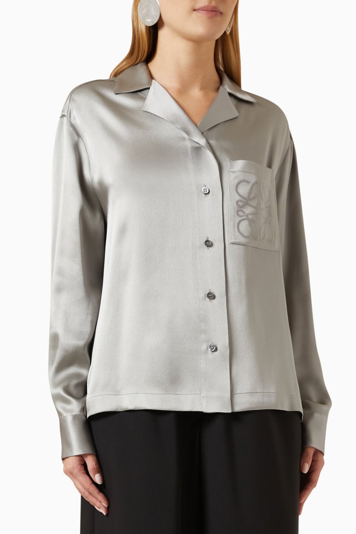 

Anagram Pyjama Blouse in Silk, Grey