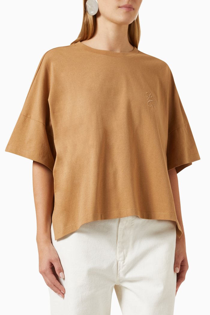 

Anagram Boxy-fit T-shirt in Cotton-jersey, Brown
