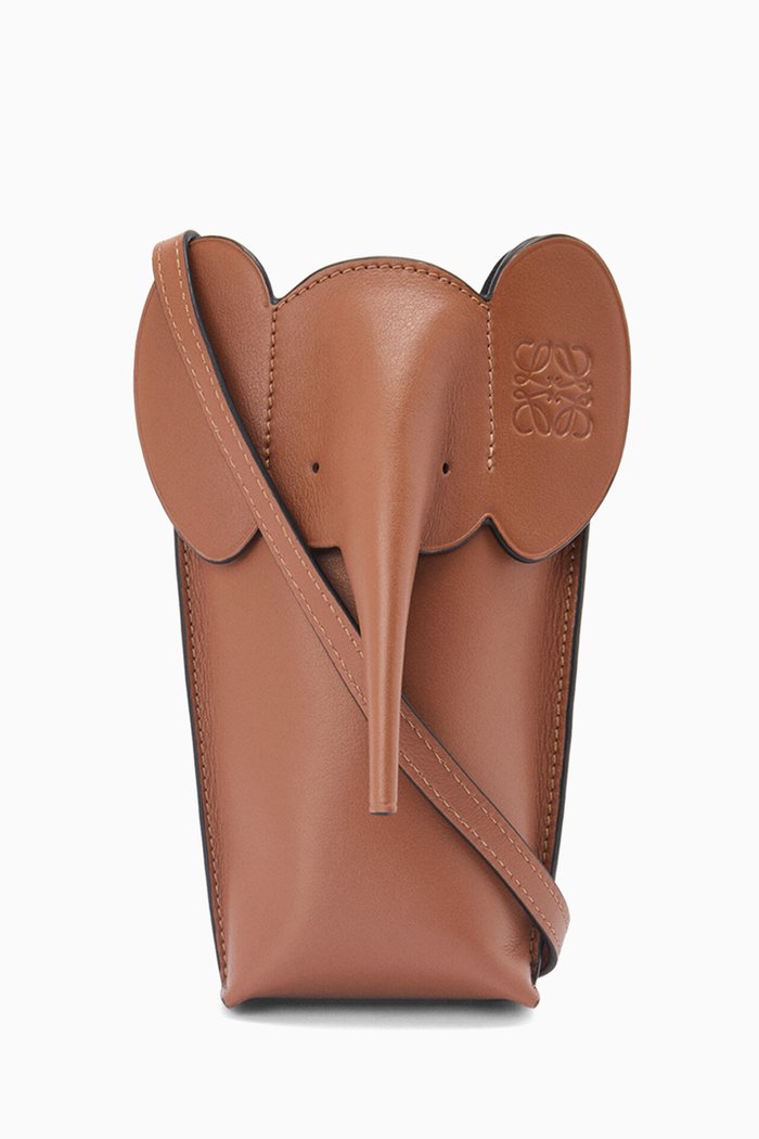 

Elephant Pocket Pouch in Classic Calfskin, Brown