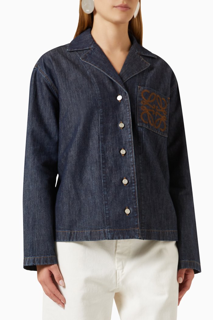 Pyjama Blouse in Denim, Blue
