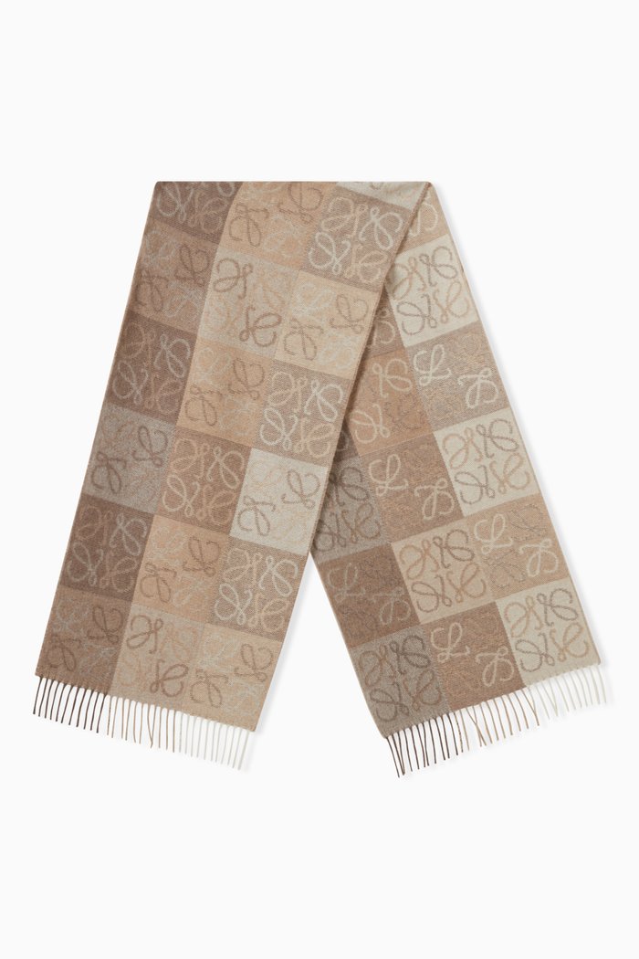 

Anagram Scarf in Wool & Cashmere, White