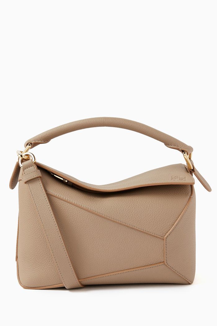 

Small Puzzle Bag in Soft Grained Calfskin Leather, Neutral