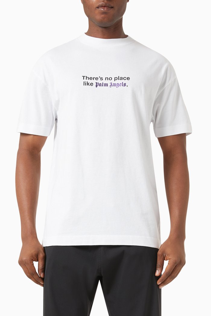 

No Place Slogan T-shirt in Cotton, White
