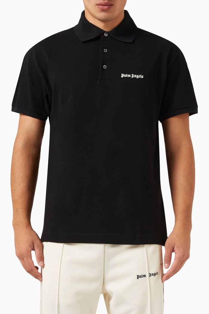 

Logo-embroidered Polo Shirt in Cotton, Black