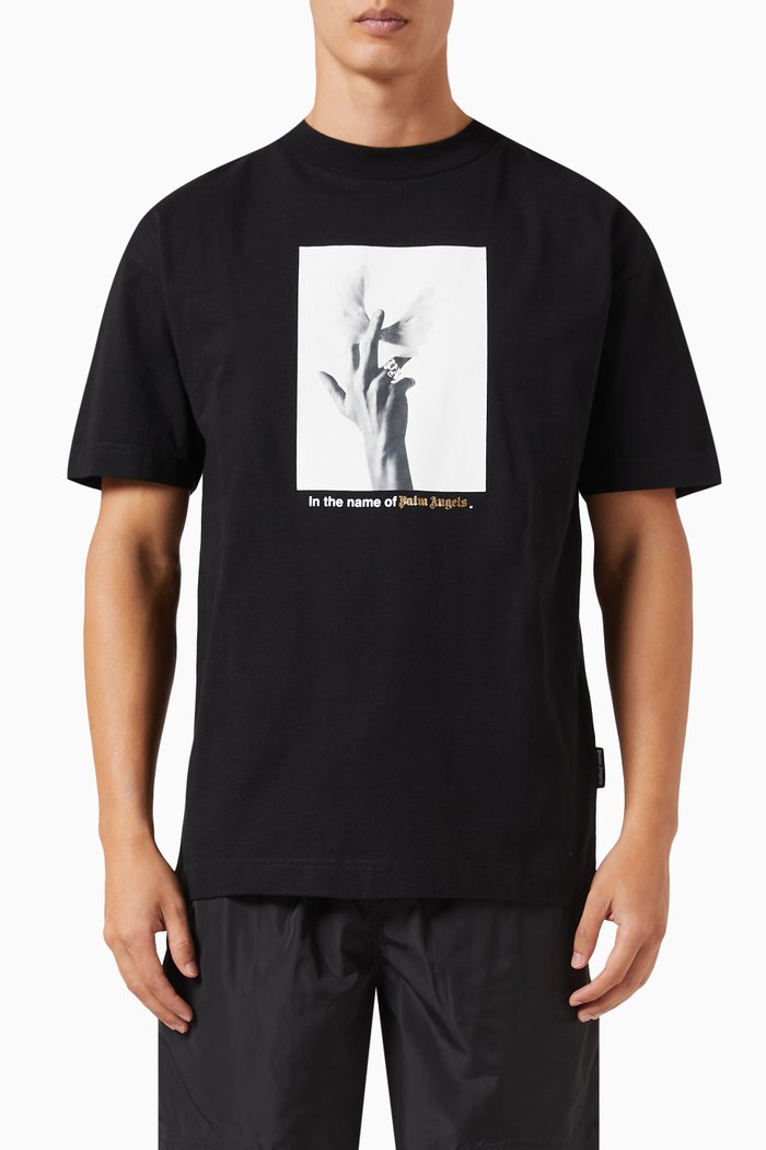

Wings Graphic-print Classic T-shirt in Cotton-jersey, Black