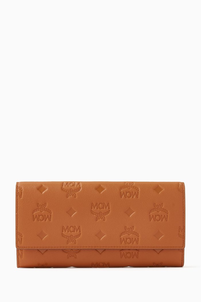 

Large Aren Continental Wallet in Monogram Leather, Brown