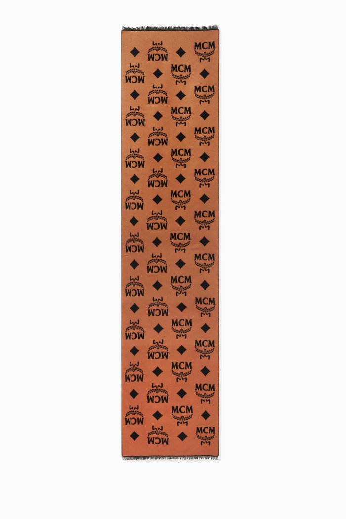

Logo Reversible Stole in Silk, Brown