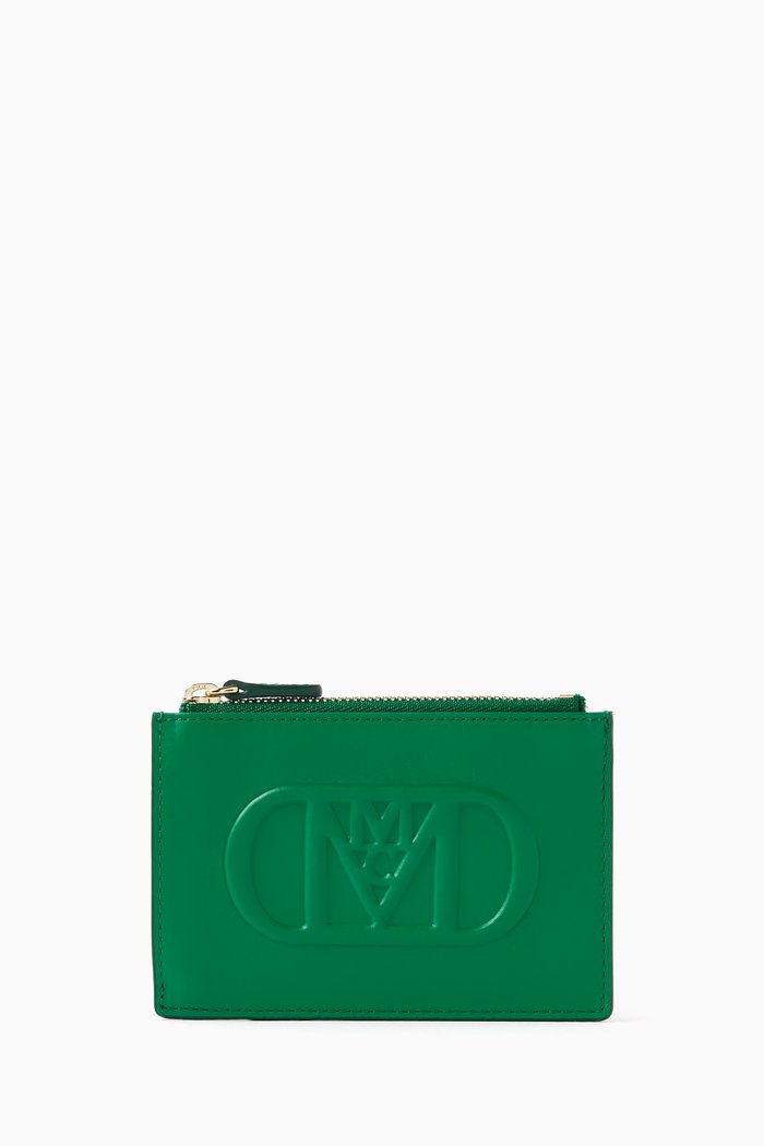 

Large Mode Travia Card Holder in Spanish Nappa Leather, Green